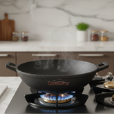 DesiDine Cast Iron Pre-Seasoned Kadhai Wok