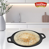 DesiDine Pre-Seasoned Cast Iron Dosa Tawa 30 cm