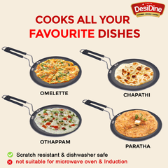 DesiDine Honeycomb Triply Roti Tawa Scratch Resistant (25 cm)