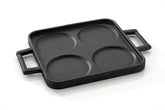 DesiDine Pre-Seasoned Cast Iron Uttapam Pan, 4 Pit, 23 cm, Induction Friendly