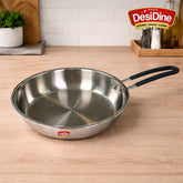 DesiDine Triply Stainless Steel Insulated Cool Grip Frypan