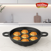 DesiDine Pre-Seasoned Cast Iron Paniyaram/Appam Pan (7-Pit)