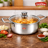 DesiDine Triply Stainless Steel Mini Sauce Pot/Mini Biryani Pot