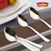 Desidine Stainless Steel Spoons Food Grade Silverware for Home & Kitchen- Mirror Polished