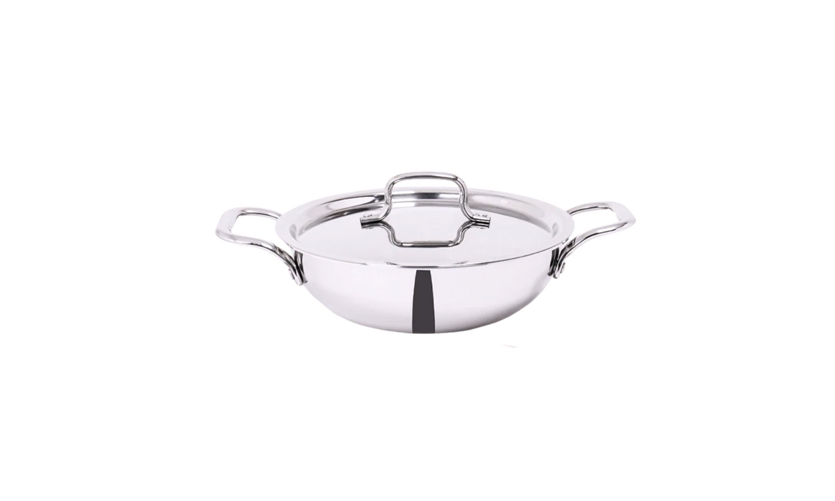 Cook Delicious Meals with DesiDine Triply Stainless Steel Kadhai.