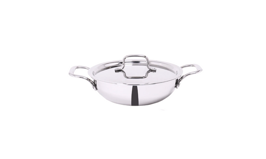 Cook Delicious Meals with DesiDine Triply Stainless Steel Kadhai.
