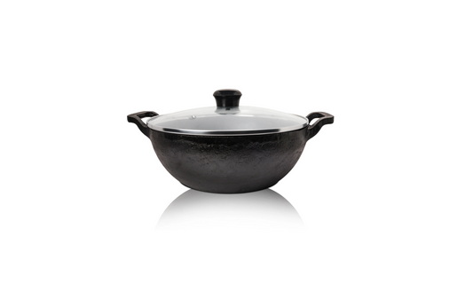 DesiDine Signature Cast Iron Kadhai with Dual Handles