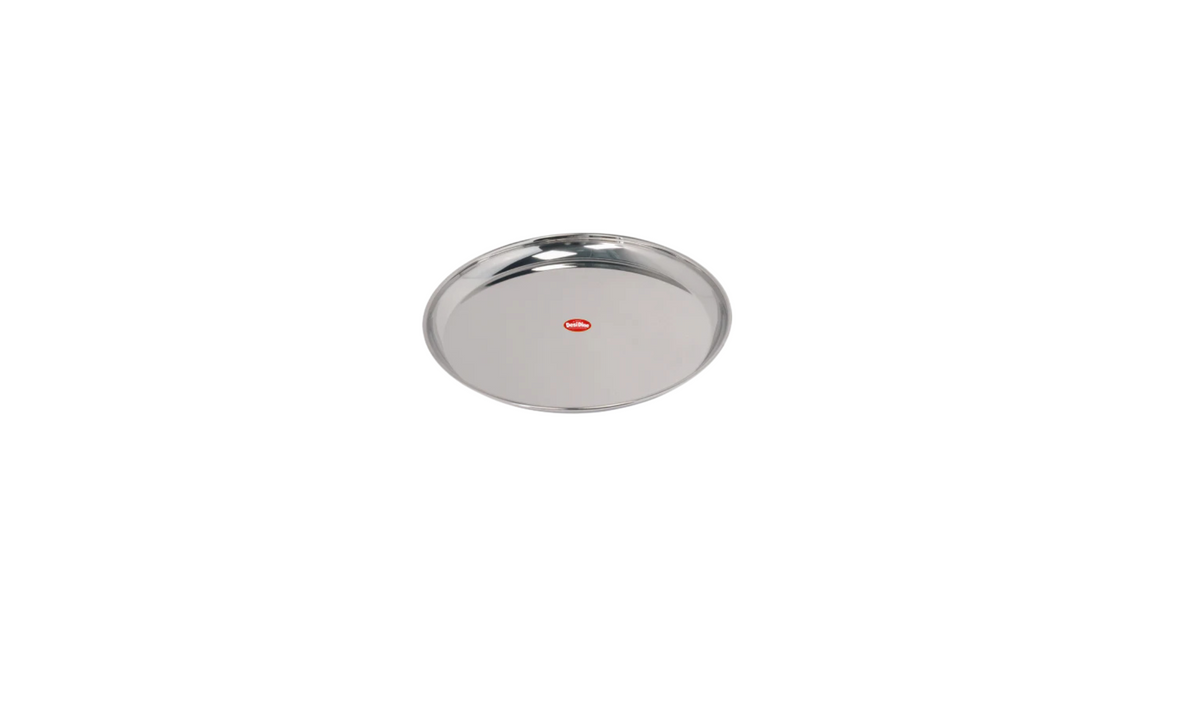 DesiDine Stainless Steel Round Plate with Deep Wall, Durable & Elegant