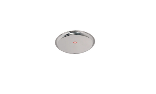 DesiDine Stainless Steel Round Plate with Deep Wall, Durable & Elegant
