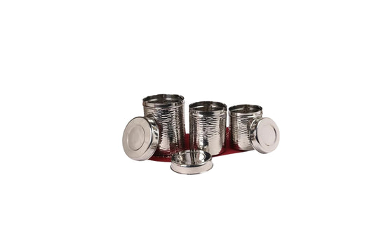 DesiDine Hammered Stainless Steel Storage Jars – Perfect for Every Kitchen
