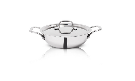Desi Dine Triply Stainless Steel Kadhai With Lid – The Ultimate Cooking Essential