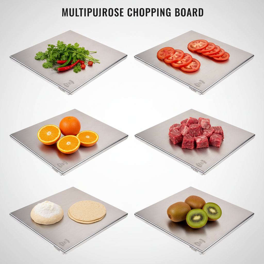 Desidine 304 Stainless Steel Chopping Board | Countertop | Cutting Board with Round Edge