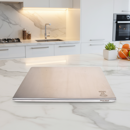 Desidine 304 Stainless Steel Chopping Board | Countertop | Cutting Board with Round Edge