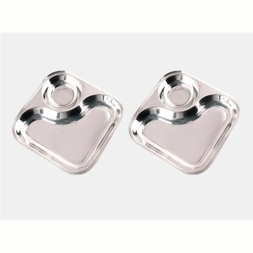 DESIDINE Stainless Steel 2 in 1 Snack Plates