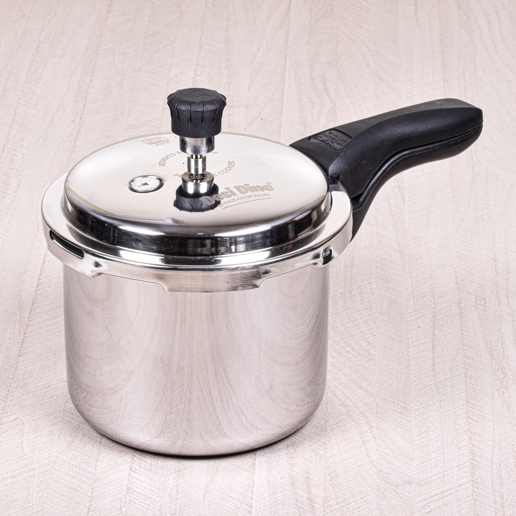 DesiDine Triply Stainless Steel Outer Lid Pressure Cooker