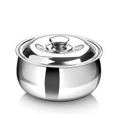 DesiDine Double Wall Stainless Steel Belly Shape Casserole, Insulated Thermal Serving Bowl
