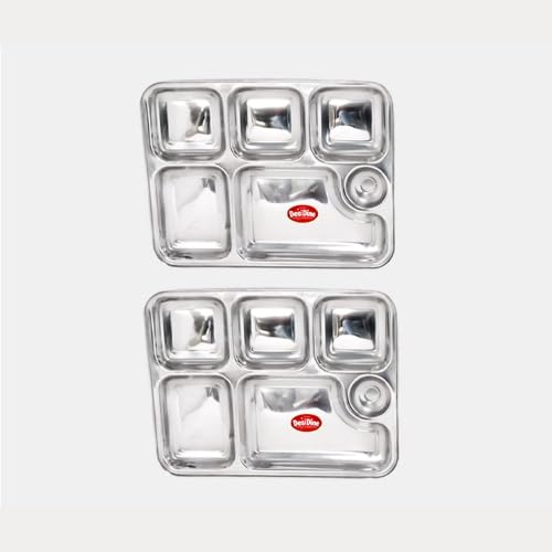 Desidine Premium Stainless Steel 6 In 1 Bhojan Thal Set