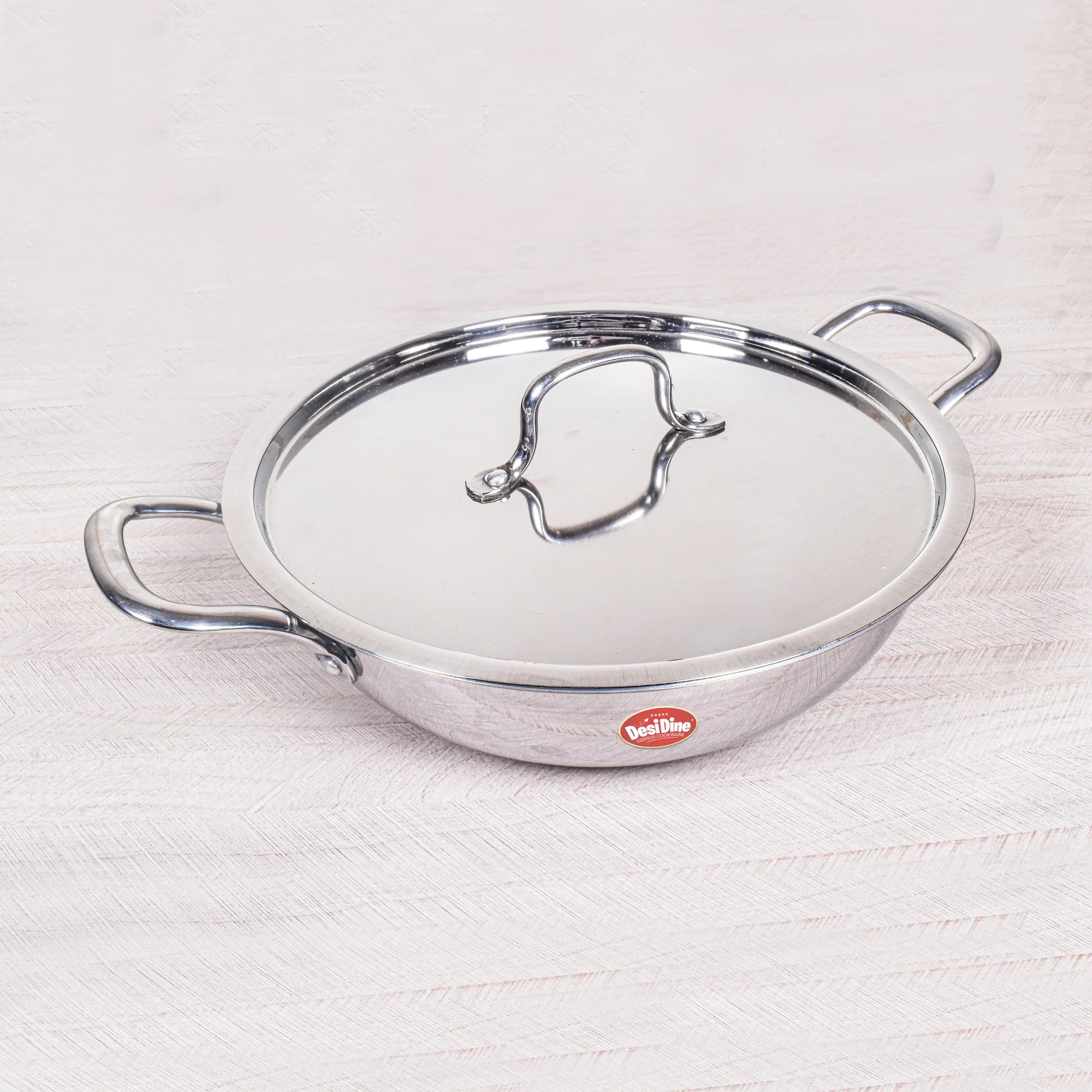 DesiDine Triply Stainless Steel 3 pcs Kadhai Combo (22 cm, 24 cm, 28 cm)