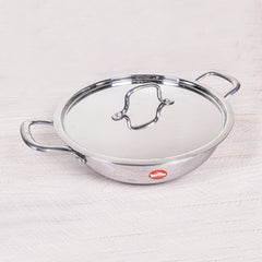 DesiDine Triply Stainless Steel 3 pcs Kadhai Combo (22 cm, 24 cm, 28 cm)