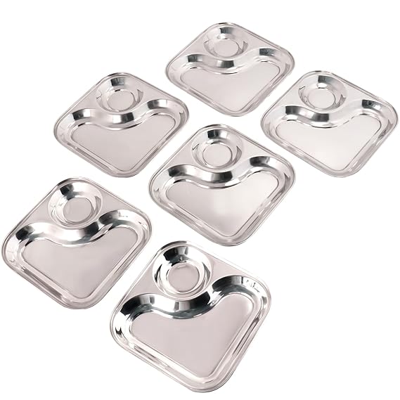 DESIDINE Stainless Steel 2 in 1 Snack Plates