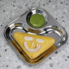 DESIDINE Stainless Steel 2 in 1 Snack Plates