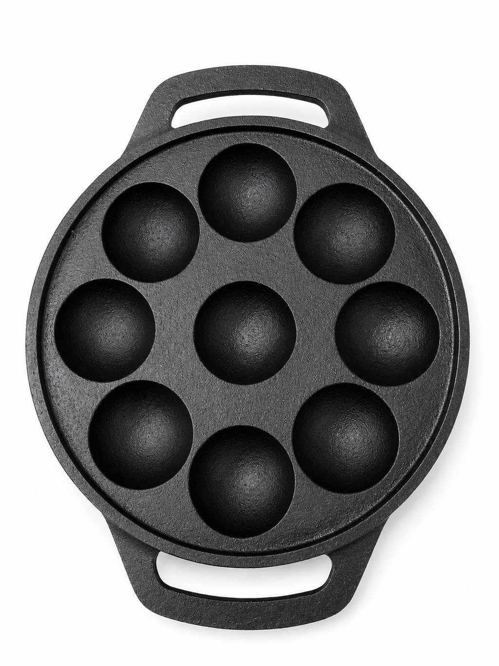 DesiDine Preseasoned Cast Iron 9 Pit Paniyaram/Appam Pan (21 cm)