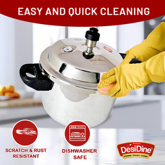 DesiDine Triply Stainless Steel Outer Lid Pressure Cooker