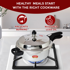 DesiDine Triply Steel 3 Litres Pressure Pan Cooker