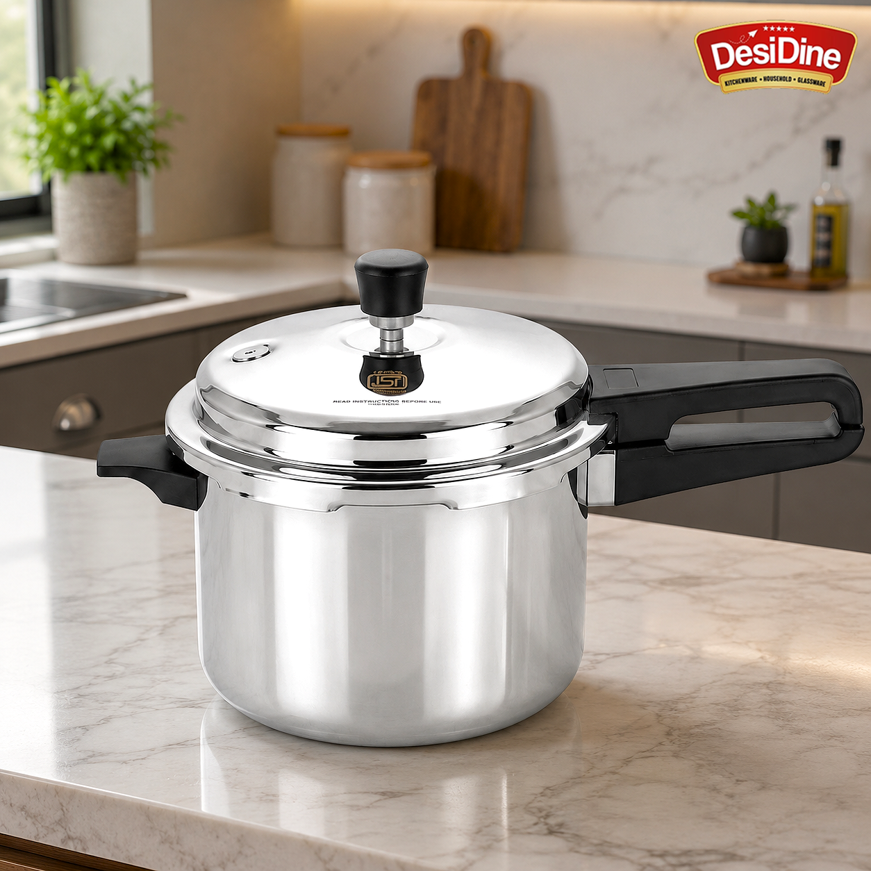 DesiDine Triply Stainless Steel Outer Lid Pressure Cooker