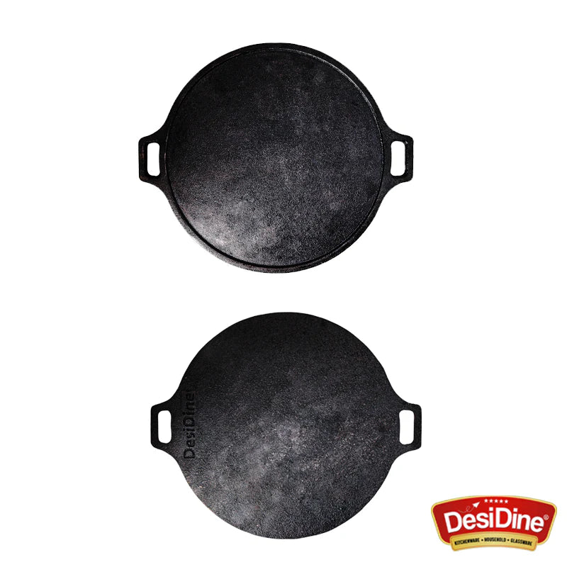 DesiDine Pre-Seasoned 2 pcs Cast Iron Combo ( 22 cm Kadhai + 30 Cast Iron Dosa Tawa)
