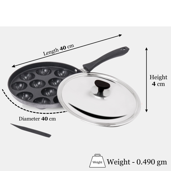 DesiDine Appam Stand with Stainless Steel Lid