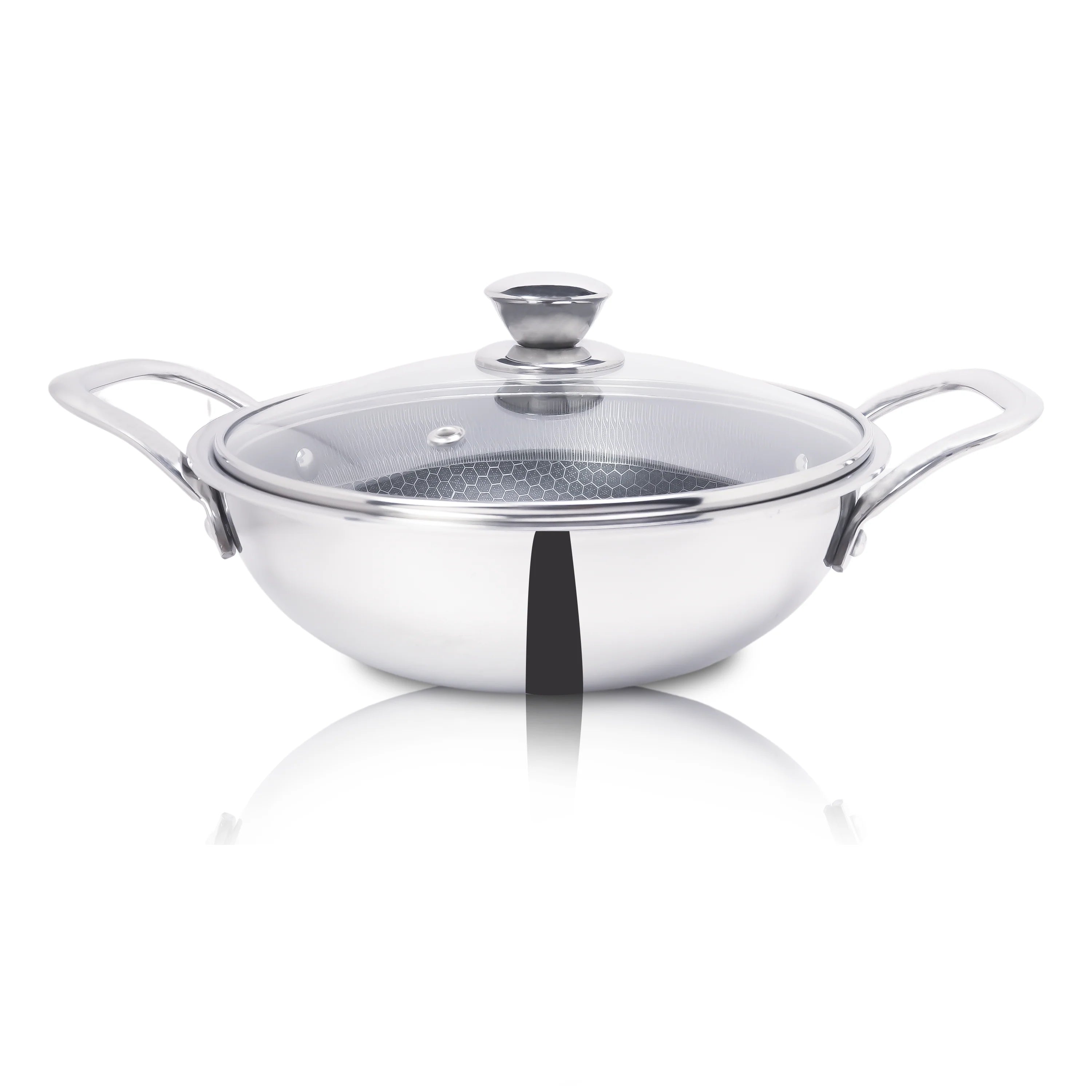 Desidine Honey Comb Kadhai with Honey Comb Frypan Combo