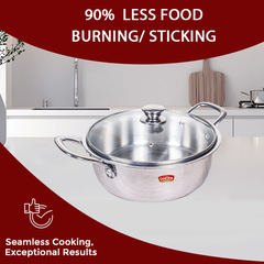 DesiDine Triply Stainless Steel Mini Sauce Pot/Mini Biryani Pot