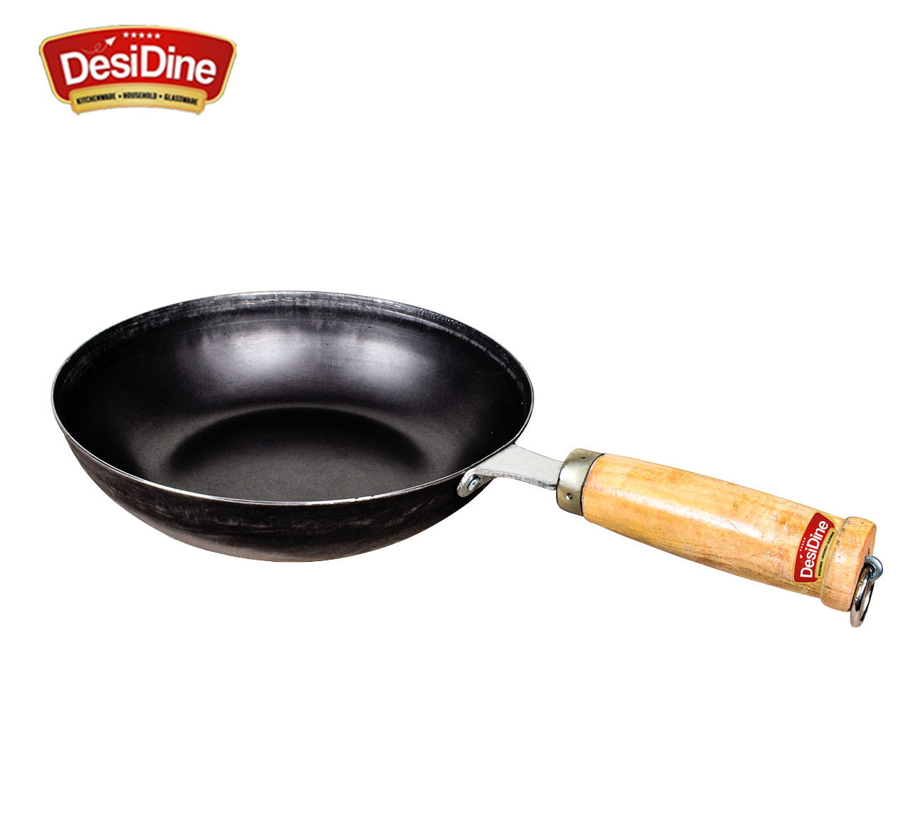 DesDine Pre-Seasoned Sheet Iron Frypan With Wooden Handle