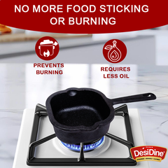 DesiDine Cast Iron Tadka Pan 10.5 cm, 1 kg