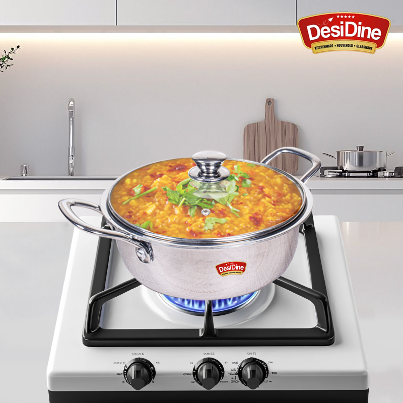 DesiDine Triply Stainless Steel Mini Sauce Pot/Mini Biryani Pot