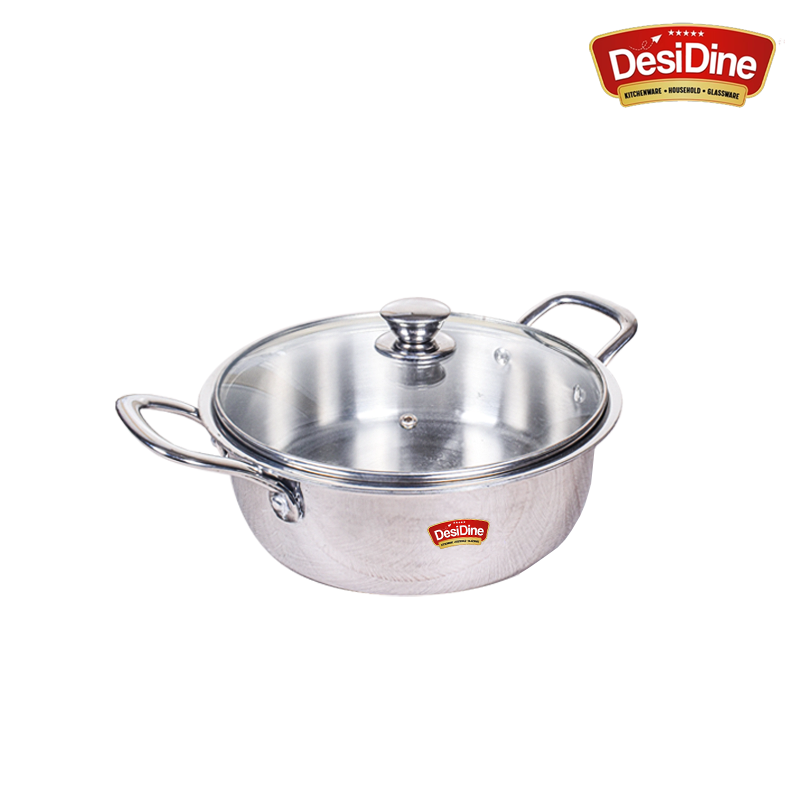 DesiDine Triply Stainless Steel Mini Sauce Pot/Mini Biryani Pot