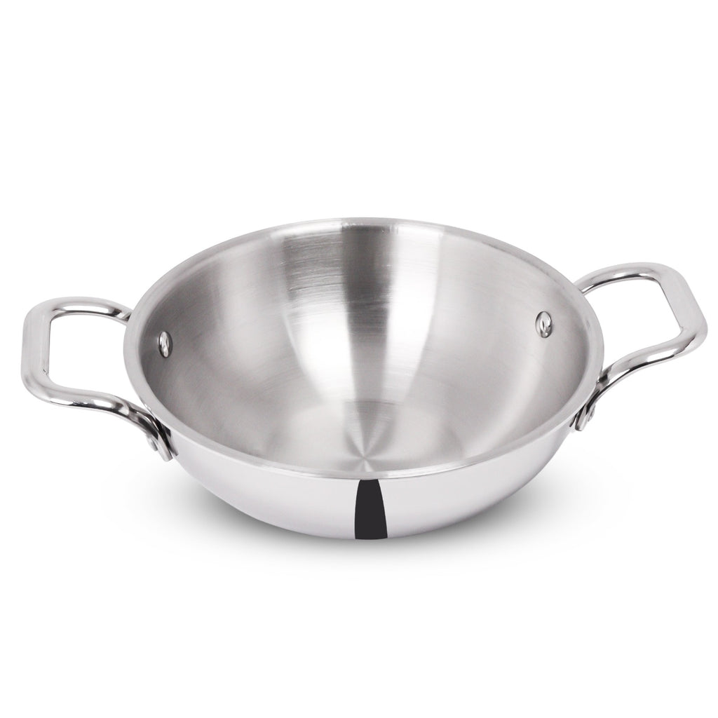 Desidine 3 Pcs Triply combo (2 pcs Triply Kadhai and 1 Pc Frypan)