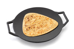 DesiDine Cast Iron Roti Tawa (Double Handle Concave Tawa, 28 cm)
