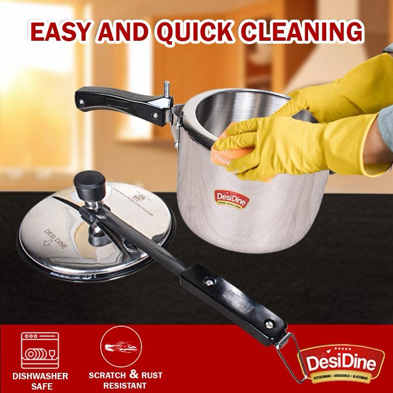 DesiDine Triply Stainless Steel Inner Lid Pressure Cooker