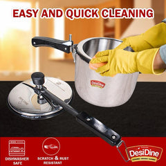 DesiDine Triply Stainless Steel Inner Lid Pressure Cooker