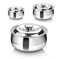 DesiDine Casserole Combo Set Of 3 Stainless Steel Double Wall Insulated Belly Shape