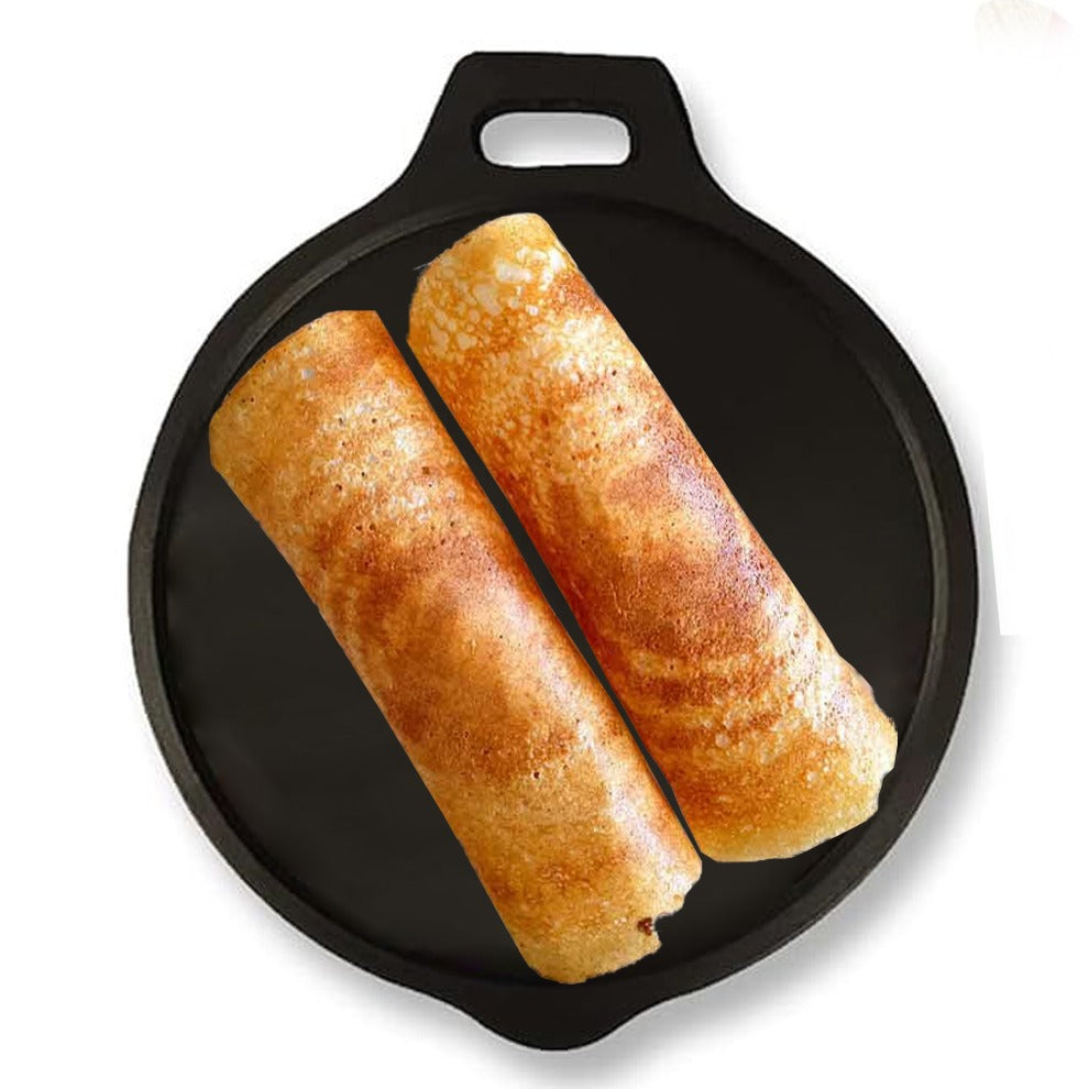 DesiDine Pre-Seasoned Super Smooth Cast Iron Dosa Tawa 30 cm