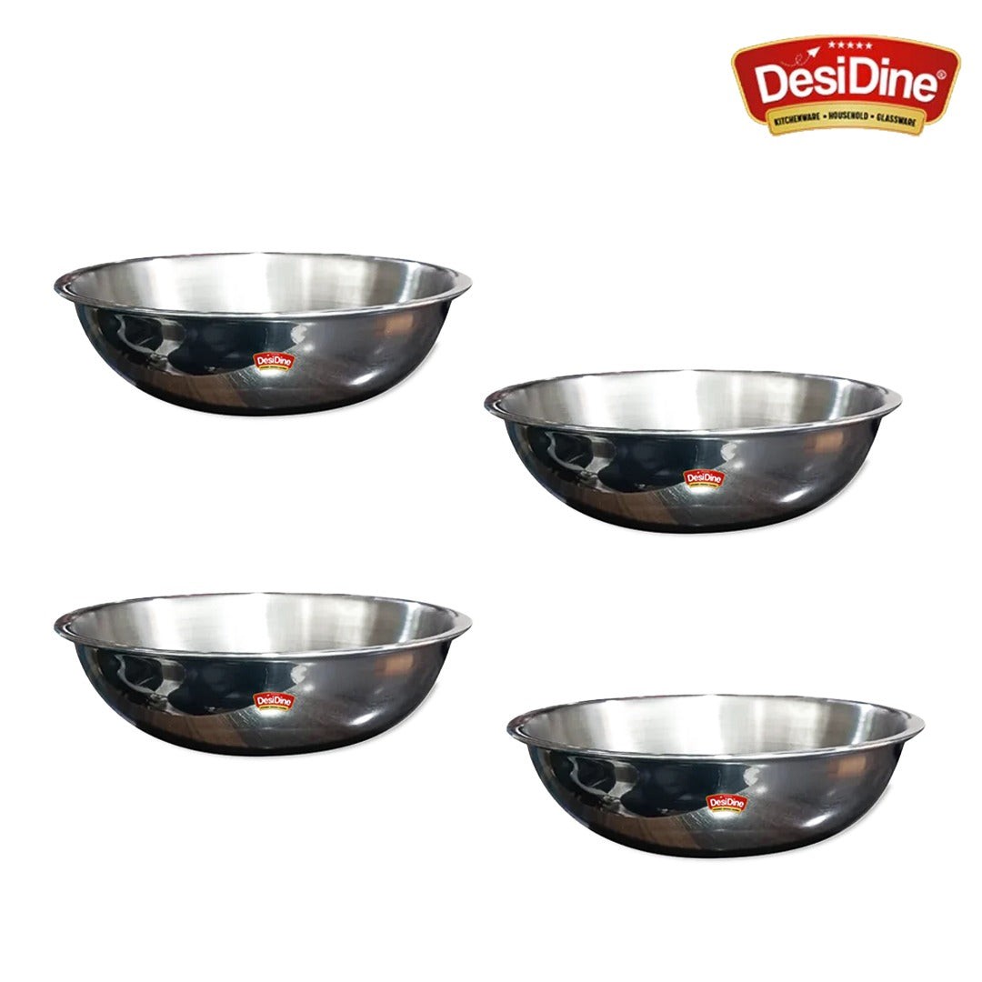 DesiDine Triply Stainless Steel 4 pcs Tasla Combo (20 cm, 22 cm, 24cm, 28 cm)