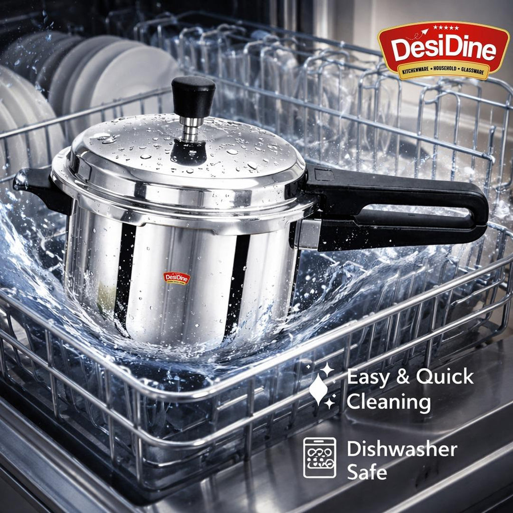 DesiDine Triply Stainless Steel Outer Lid Pressure Cooker