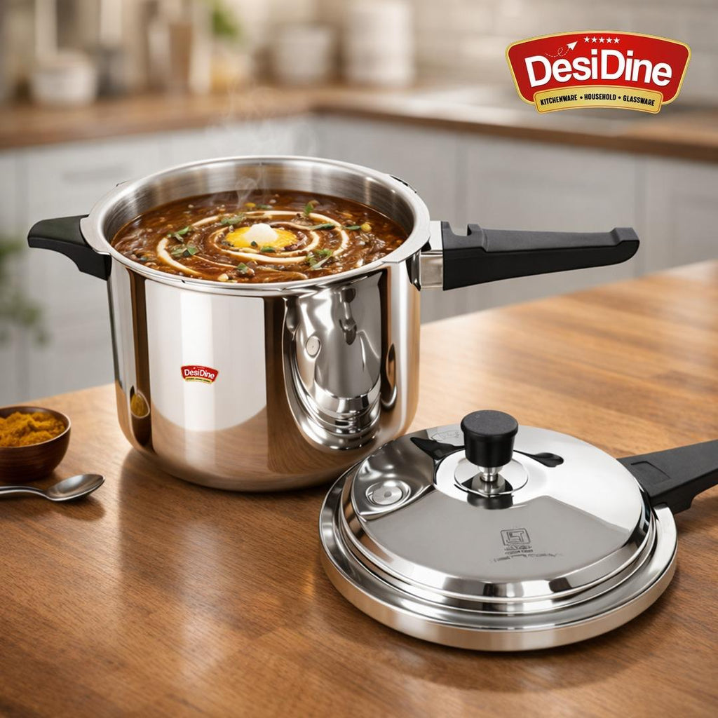 DesiDine Triply Stainless Steel Outer Lid Pressure Cooker