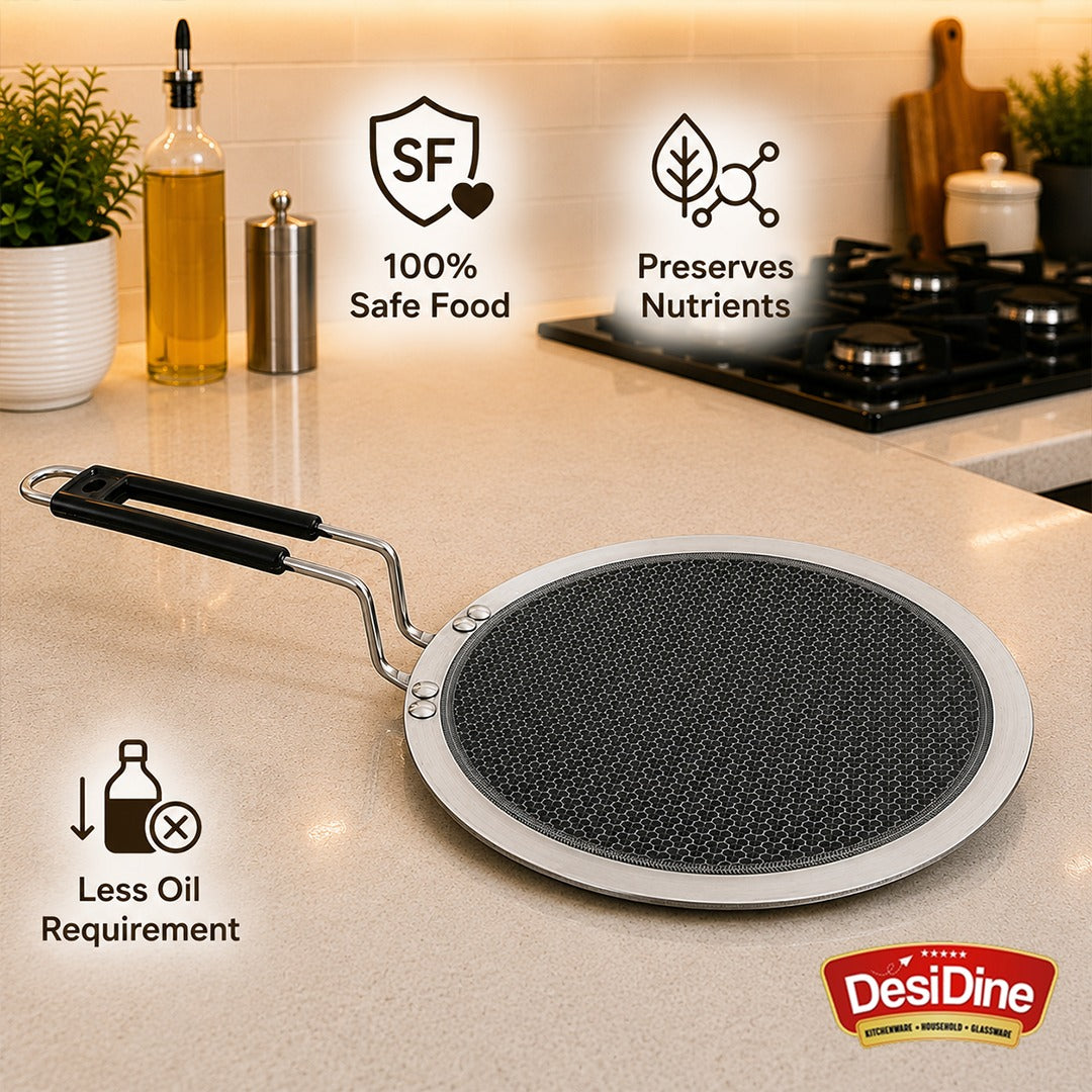 DesiDine Honeycomb Triply Roti Tawa Scratch Resistant (25 cm)
