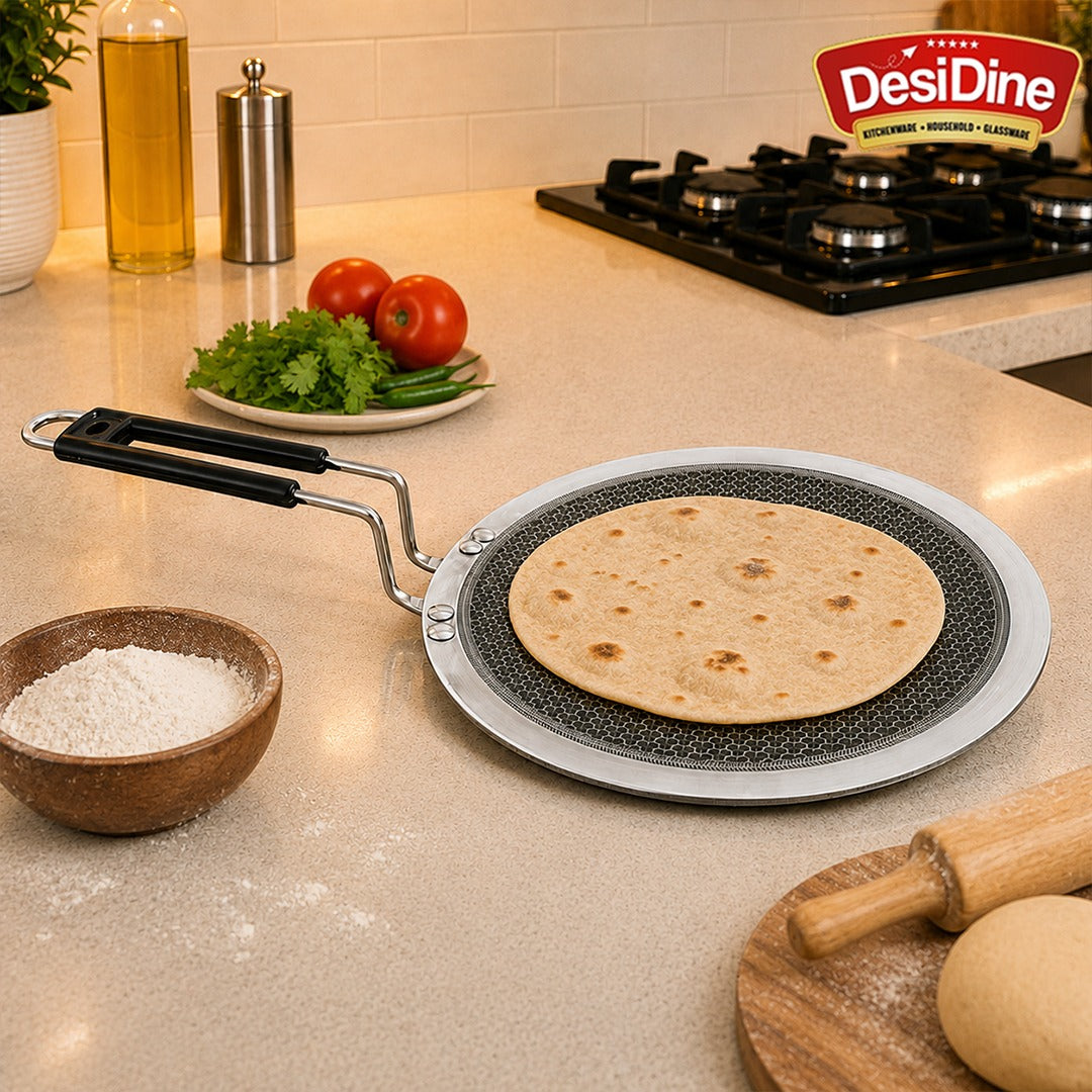 DesiDine Honeycomb Triply Roti Tawa Scratch Resistant (25 cm)