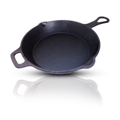 DesiDine Pre-Seasoned Cast Iron Frypan/Cast Iron Skillet, Gas and Induction Compatible 1.8 Litre, 26 cm