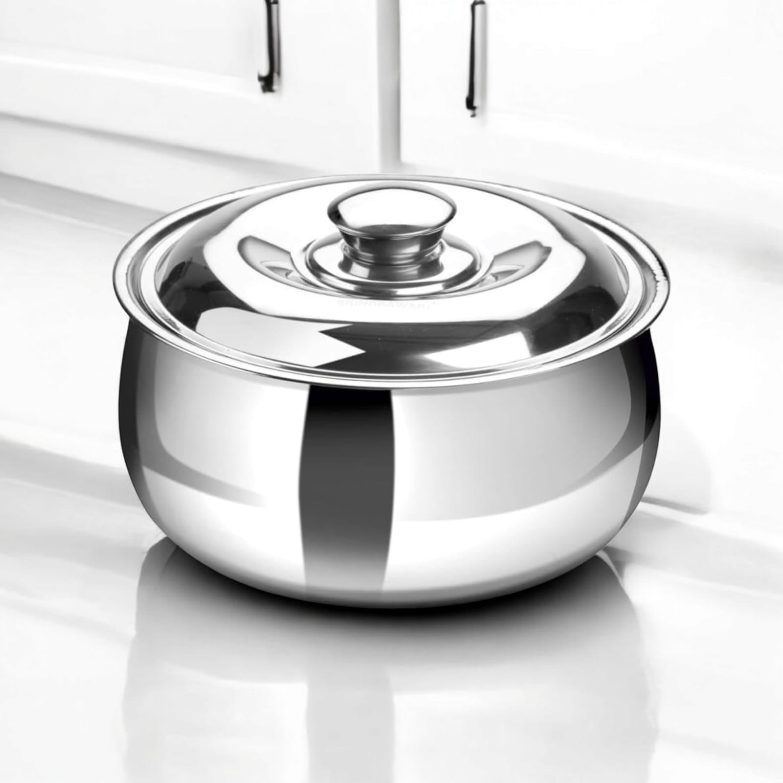 DesidDine Double Wall Stainless Steel Belly Shape Casserole, Insulated Thermal Serving Bowl